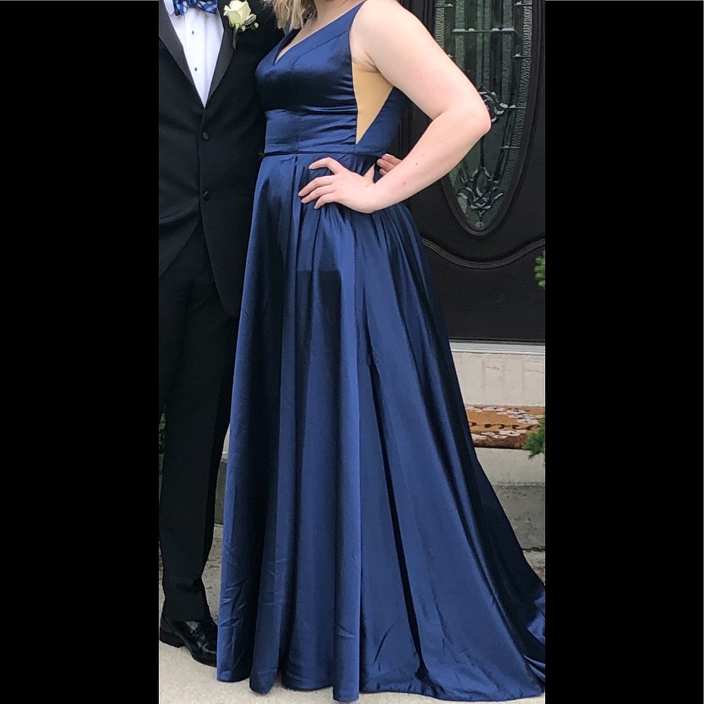 Beautiful, royal blue Sherri Hill prom gown.